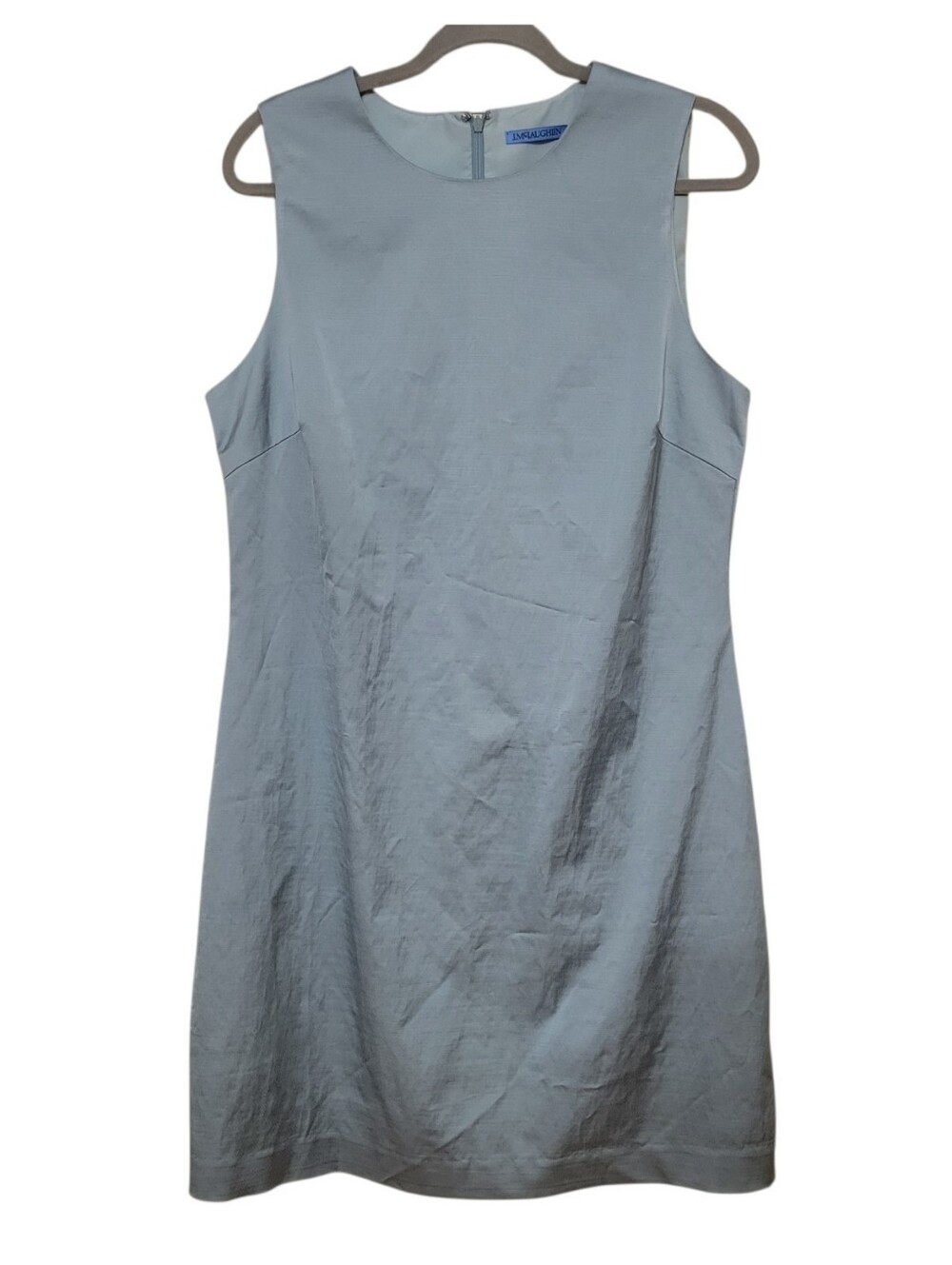 J. McLaughlin Blue Satin Sleeveless Sheath Dress Size 12